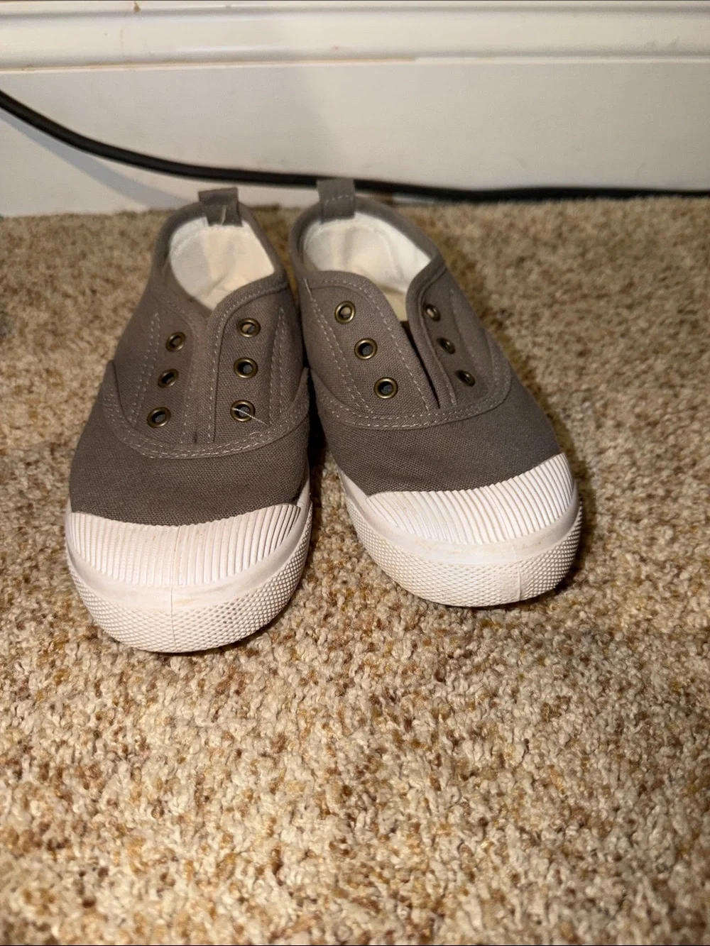 Gray Canvas Slip-On Sneakers baby kids brand size 32